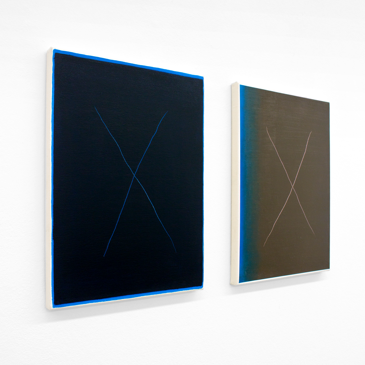 "Bare Claws (Diptych into Blue)", 2025, Oil on canvas, 41 x 30 cm each